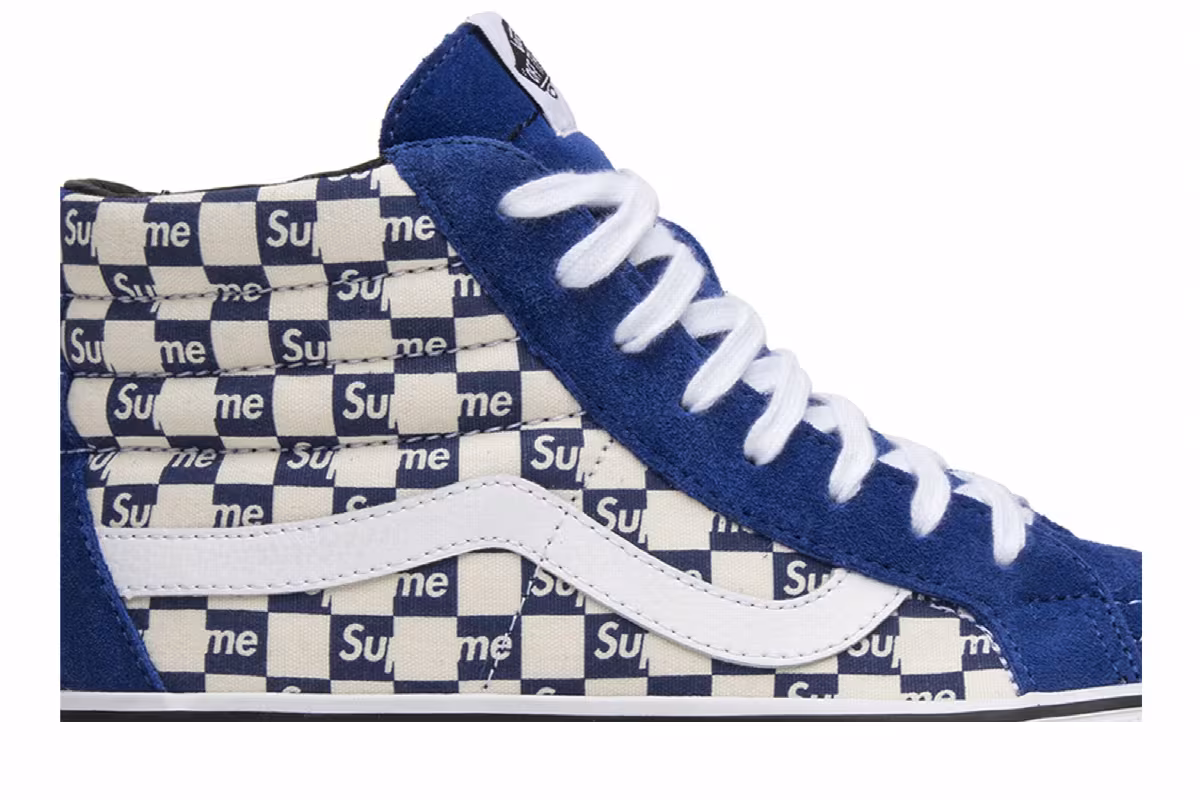 Supreme x Vans Sk8-Hi Pro Checkered Blue, view 3