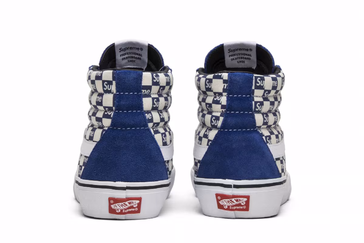 Supreme x Vans Sk8-Hi Pro Checkered Blue, view 7