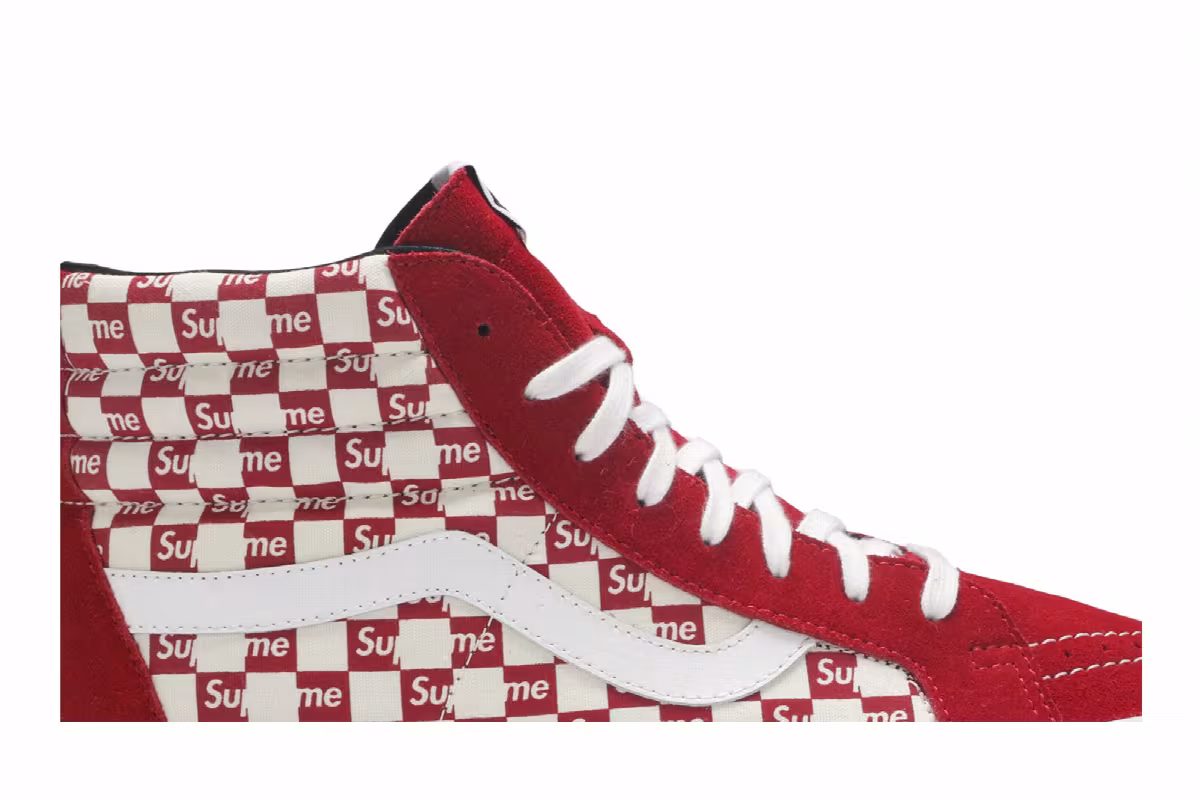 Supreme x Vans Sk8-Hi Pro Checkered Red, view 3