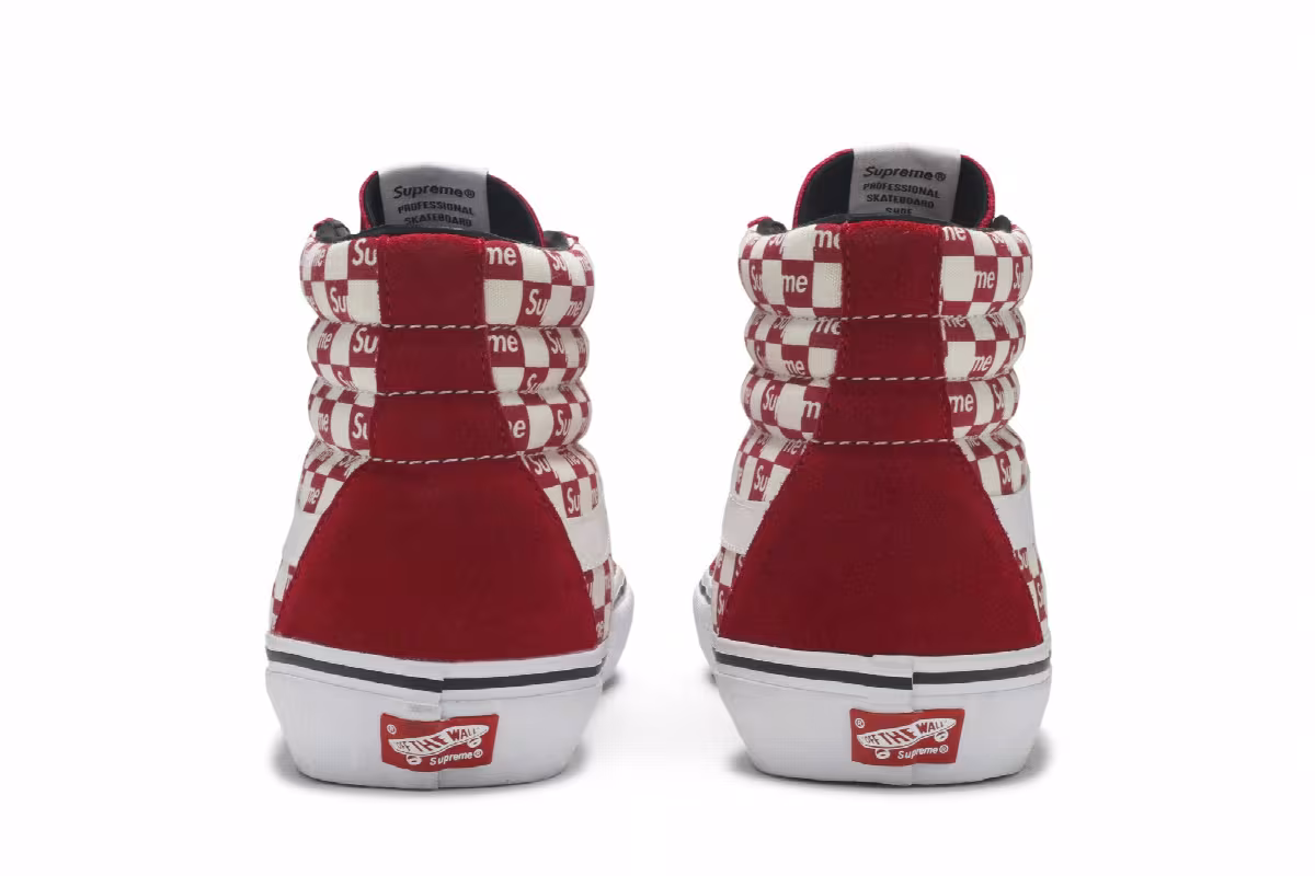 Supreme x Vans Sk8-Hi Pro Checkered Red, view 7