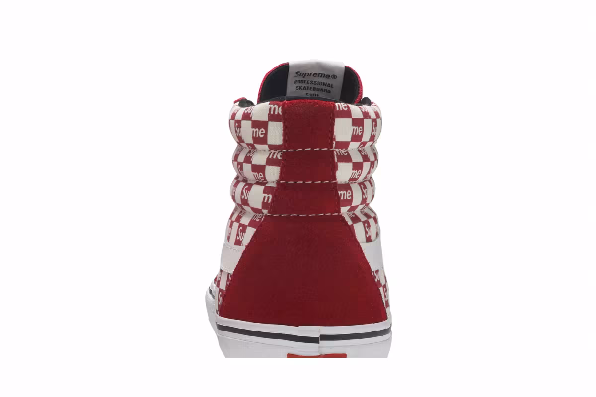 Supreme x Vans Sk8-Hi Pro Checkered Red, view 8