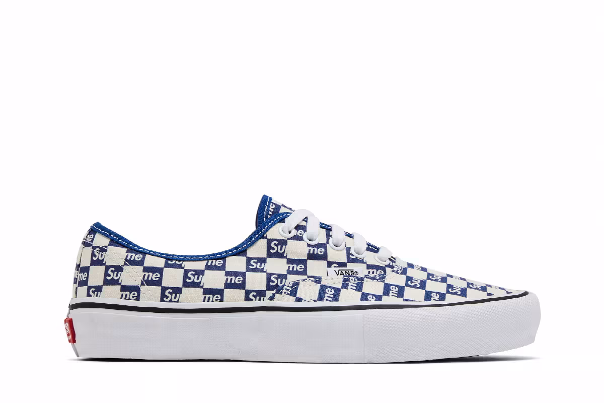 Supreme x Vans Authentic Pro Checkered Blue, view 2