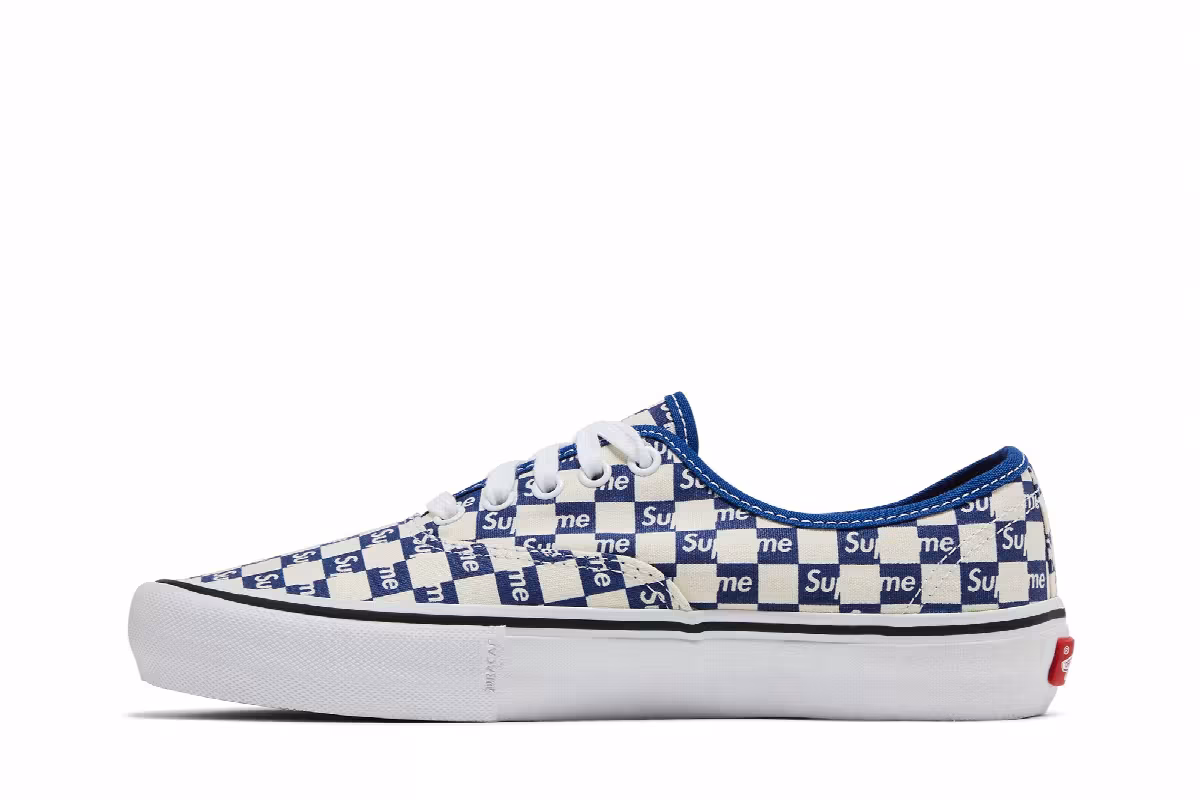 Supreme x Vans Authentic Pro Checkered Blue, view 4