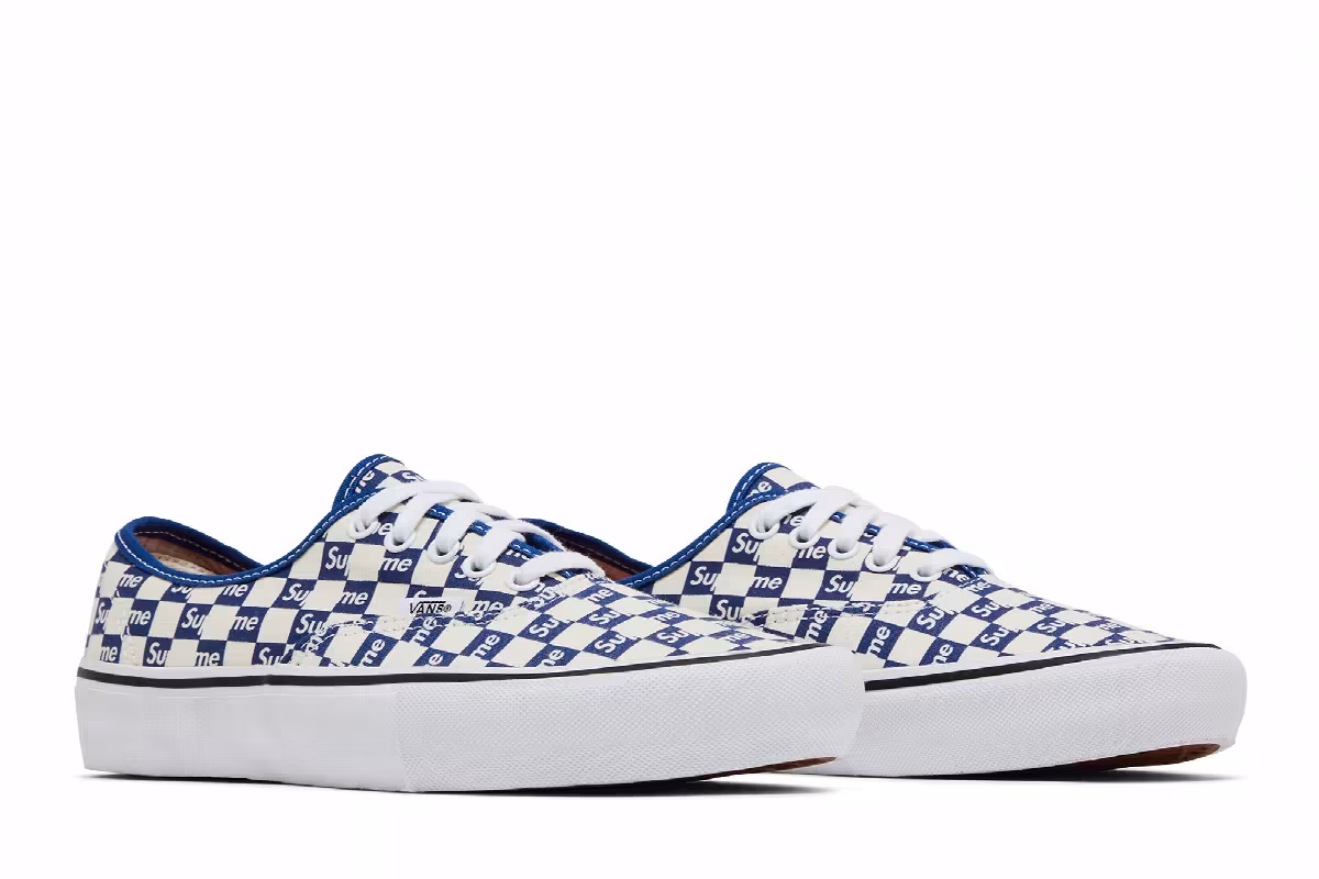 Supreme x Vans Authentic Pro Checkered Blue, view 9