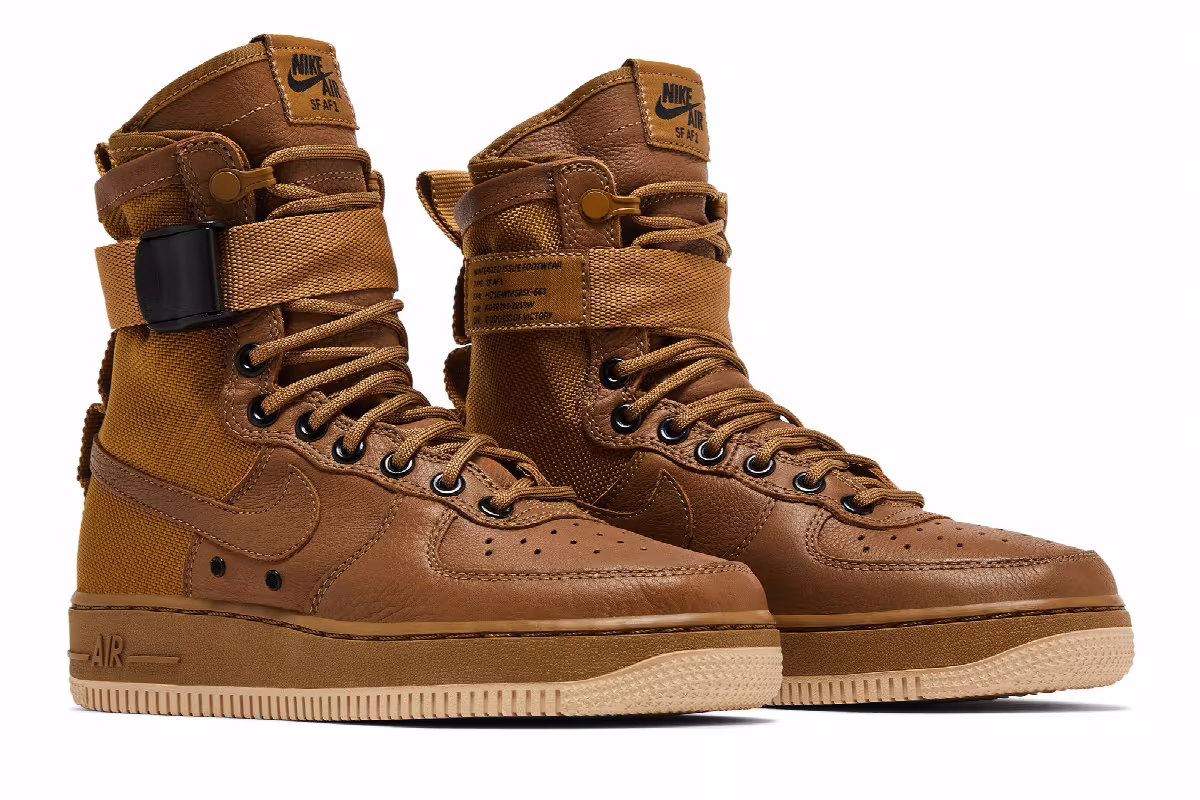 Nike Women's SF Air Force 1 High Golden Beige, view 9