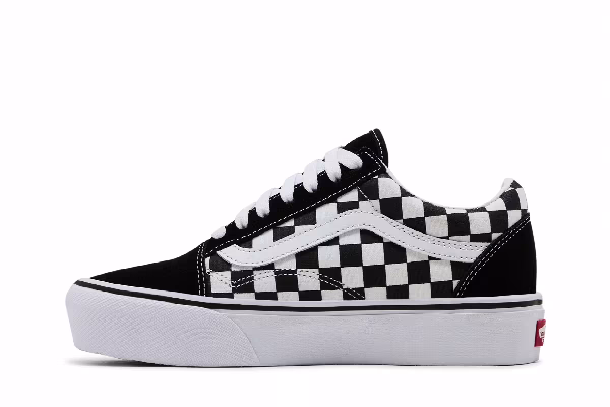 Vans Old Skool Platform Black White Checkerboard, view 4