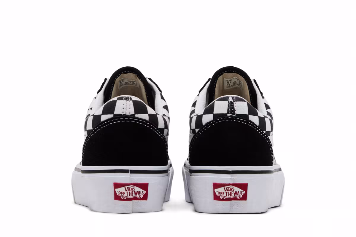 Vans Old Skool Platform Black White Checkerboard, view 7