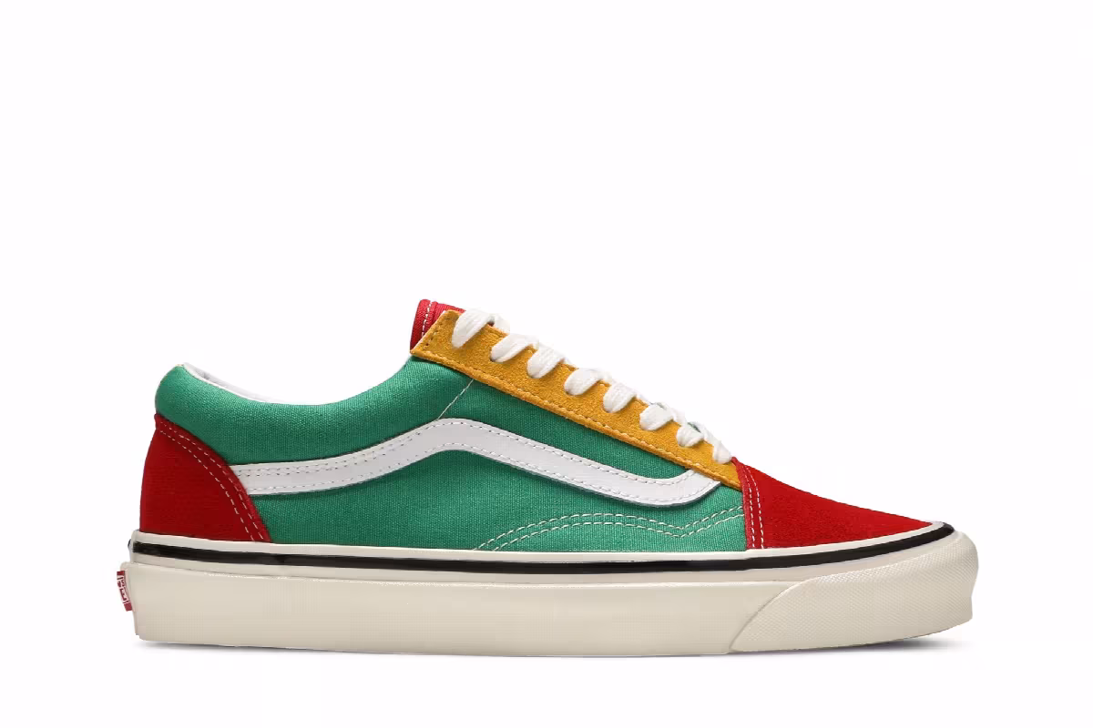 Vans Old Skool 36 DX Red Emerald Yellow, view 2