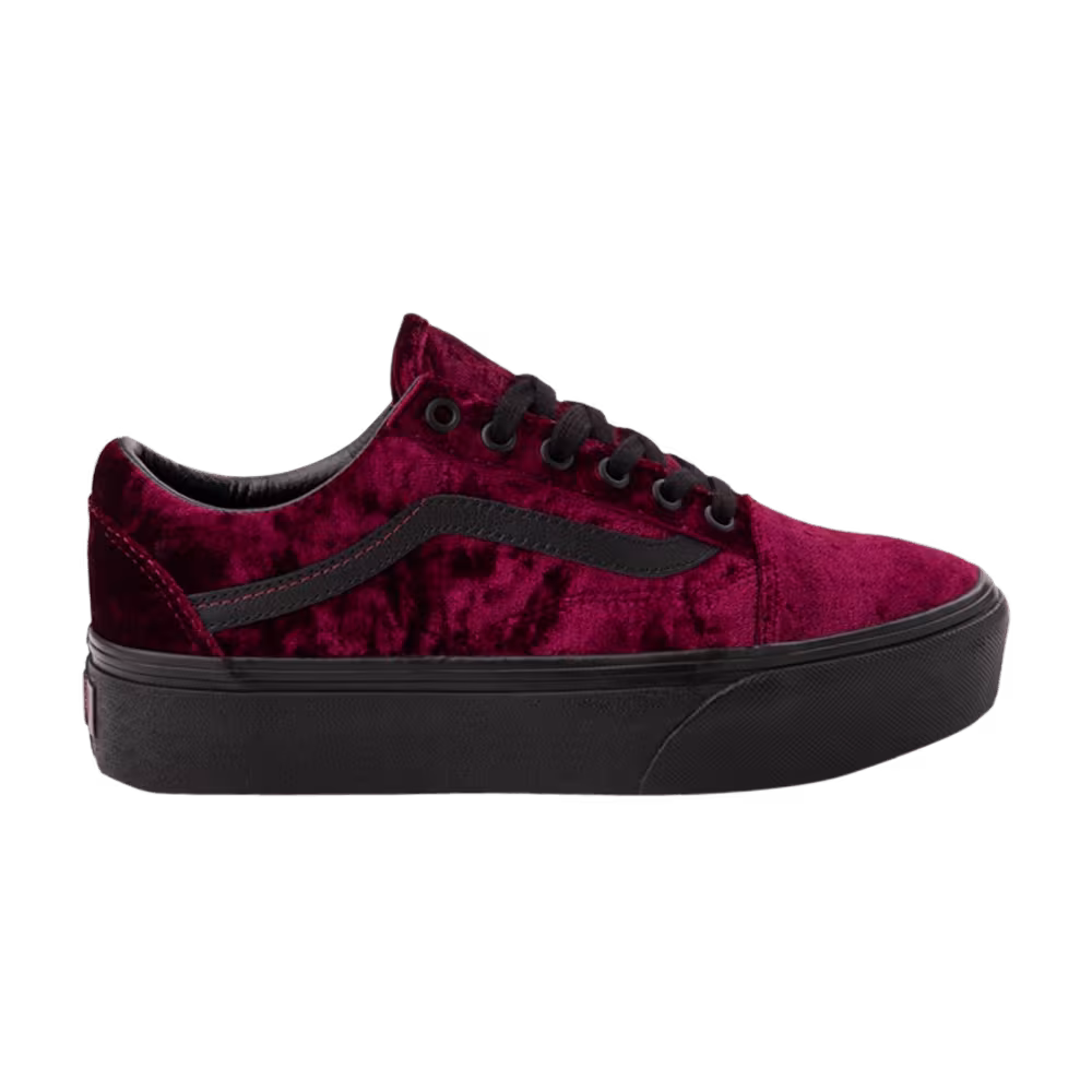 Vans Old Skool Platform Crushed Velvet - Burnt Russet