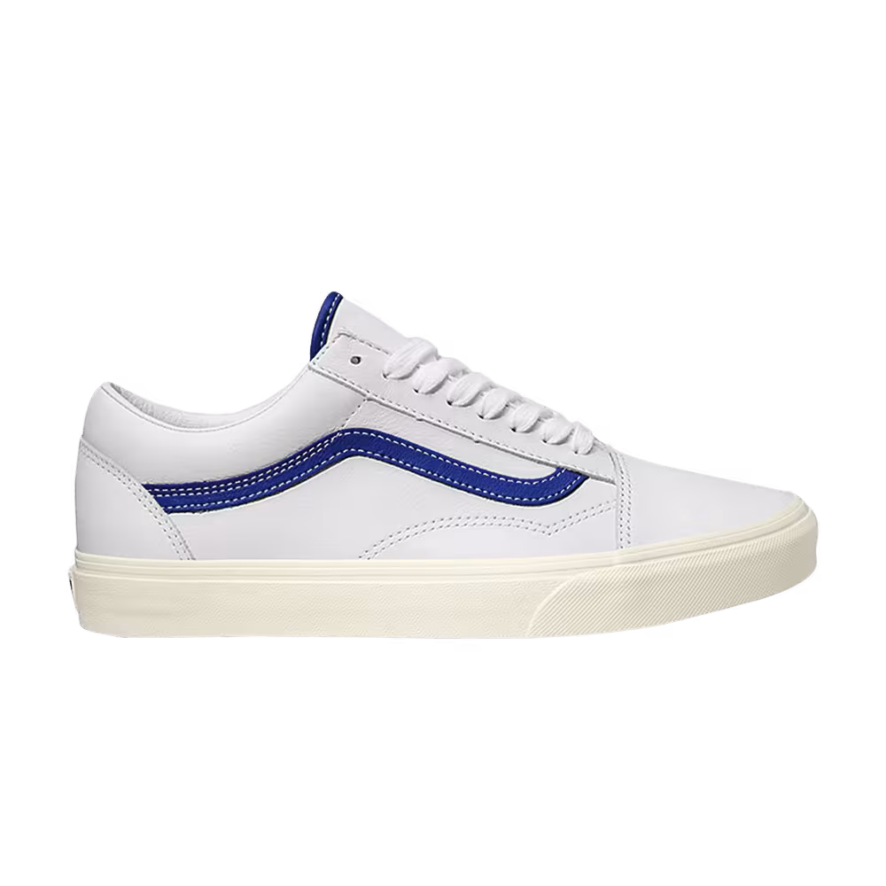 Vans Old Skool White Blue Leather