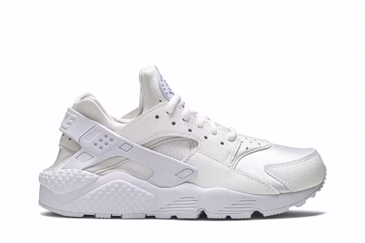 Nike Women's Air Huarache Run Triple White, view 2