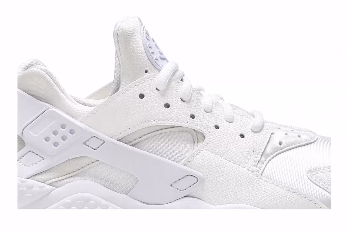 Nike Women's Air Huarache Run Triple White, view 3