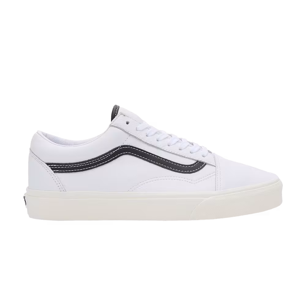 Vans Old Skool White Black Leather