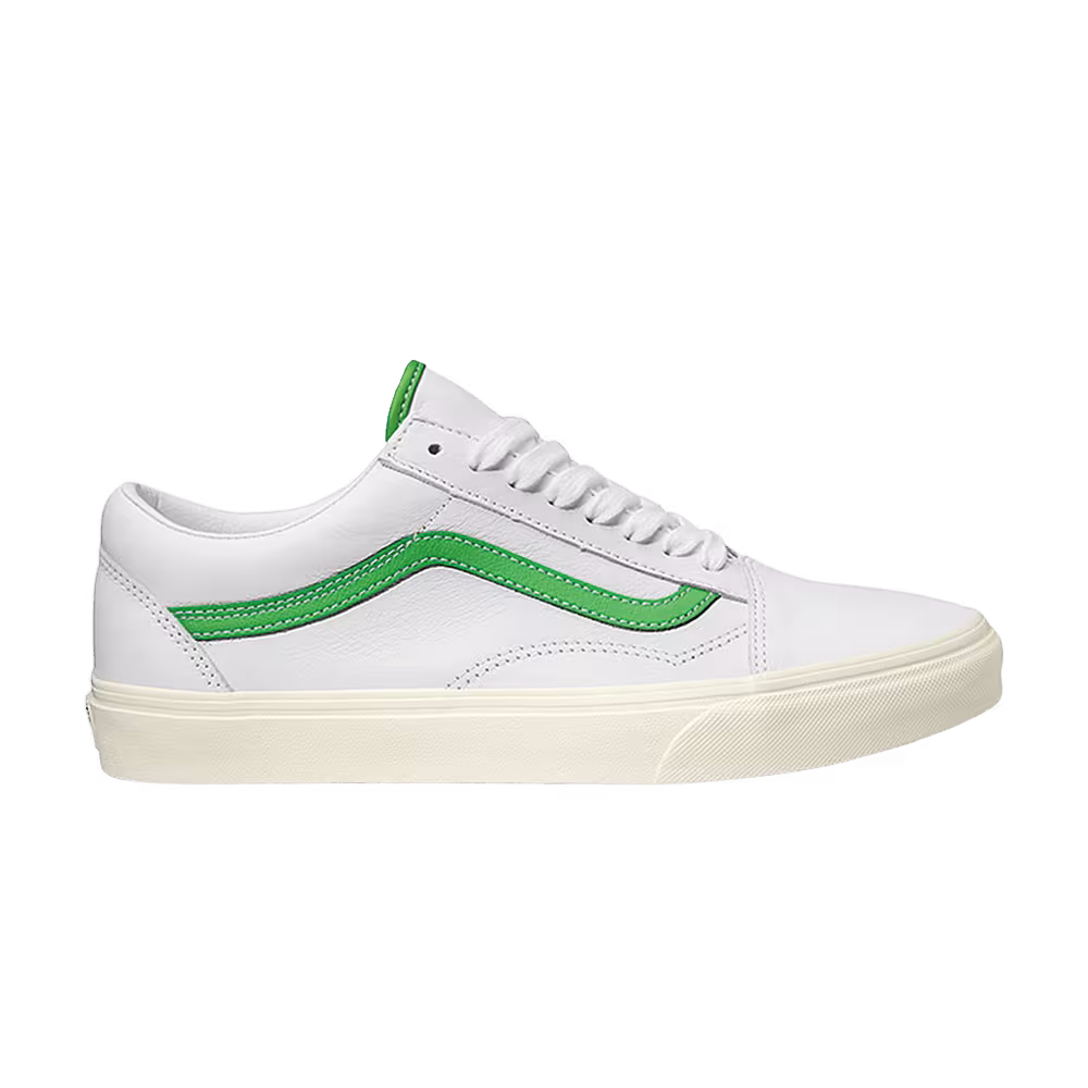 Vans Old Skool White Green Leather