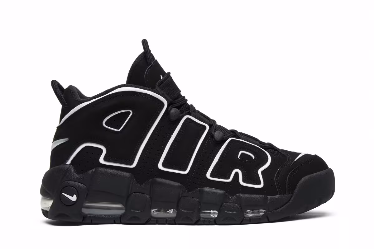 Nike Air More Uptempo Black White 2016, view 2
