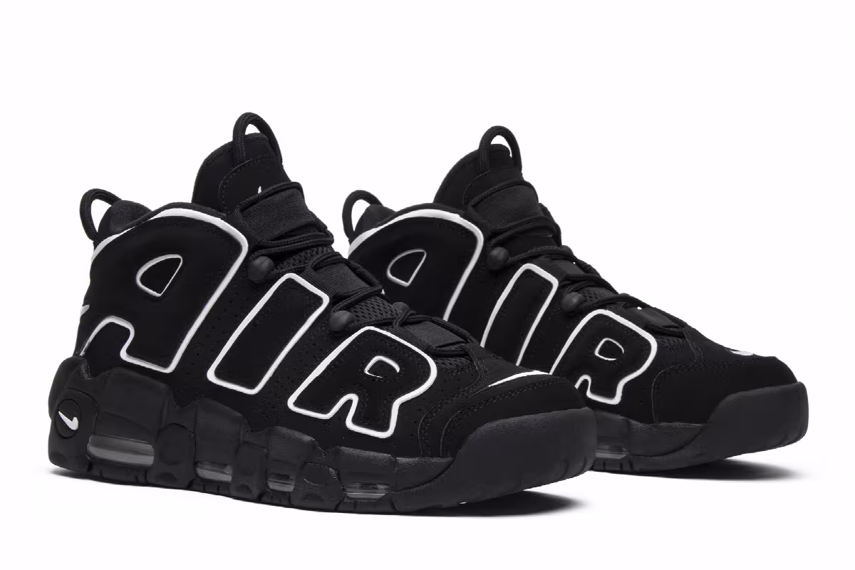 Nike Air More Uptempo Black White 2016, view 9