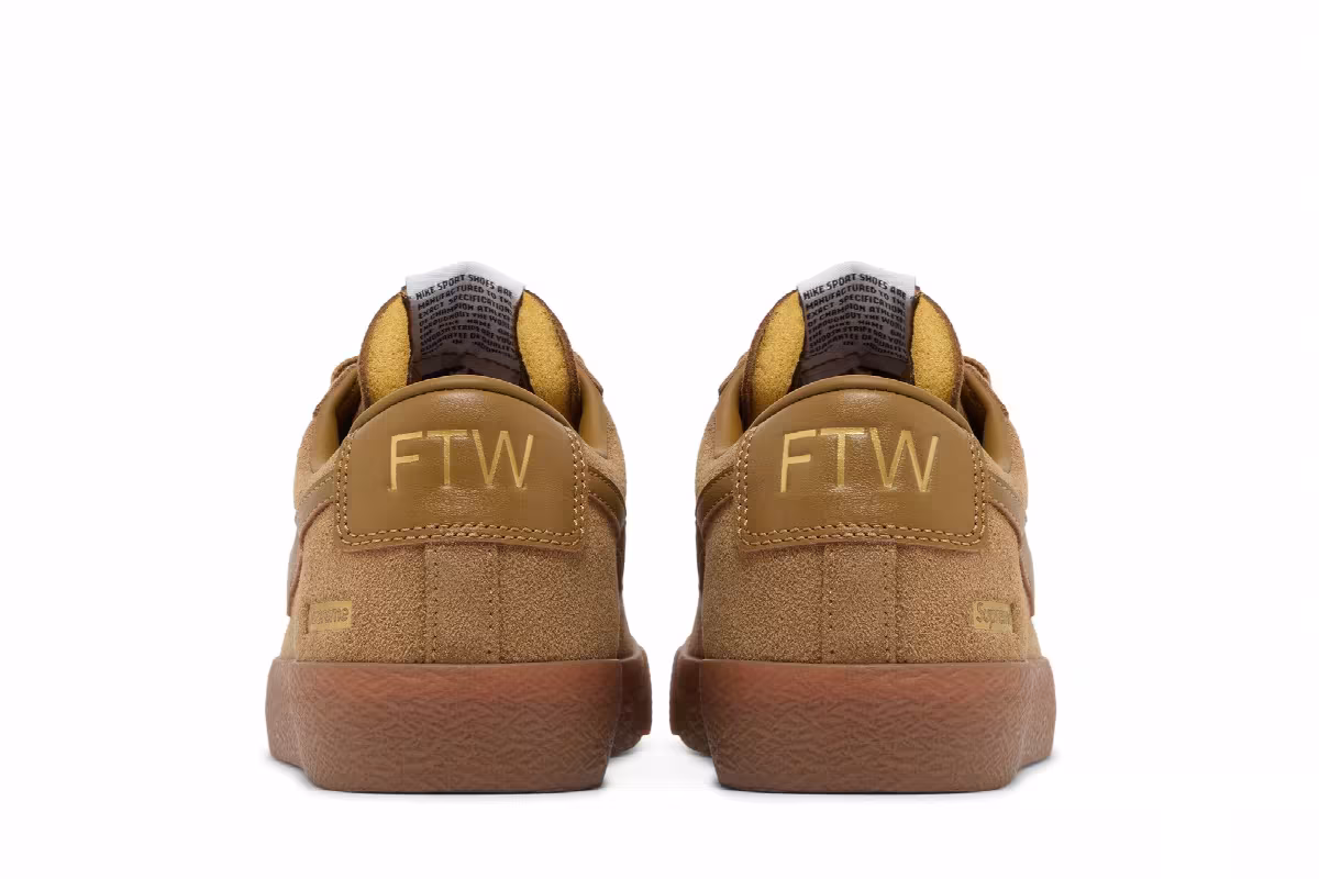 Supreme x Nike SB Blazer Low GT Golden Beige, view 7