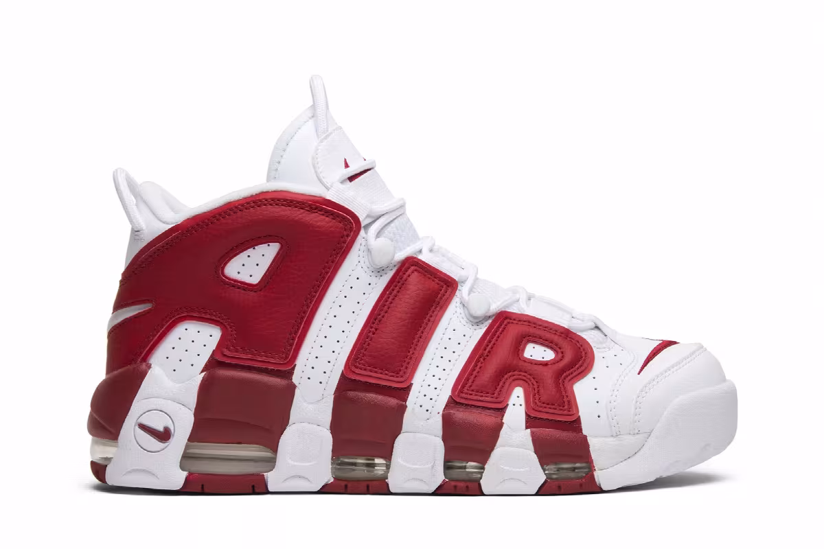 Nike Air More Uptempo White Red, view 2