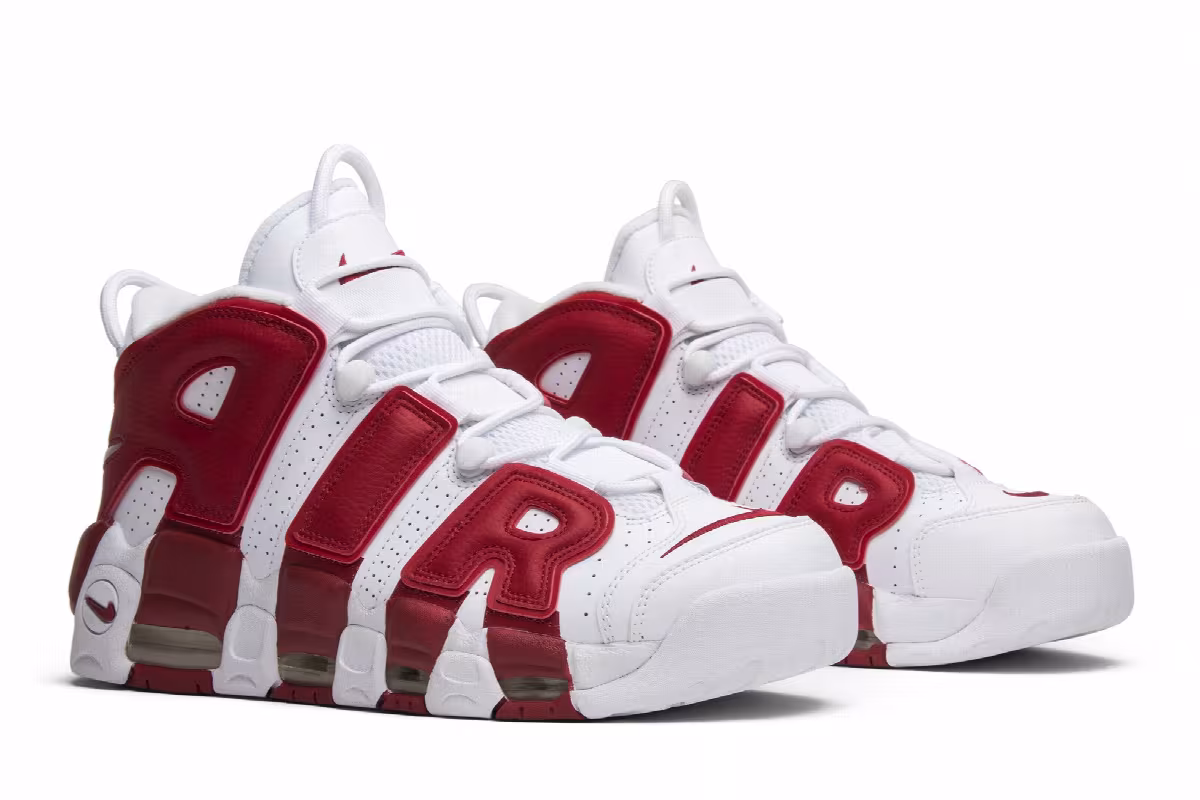 Nike Air More Uptempo White Red, view 9
