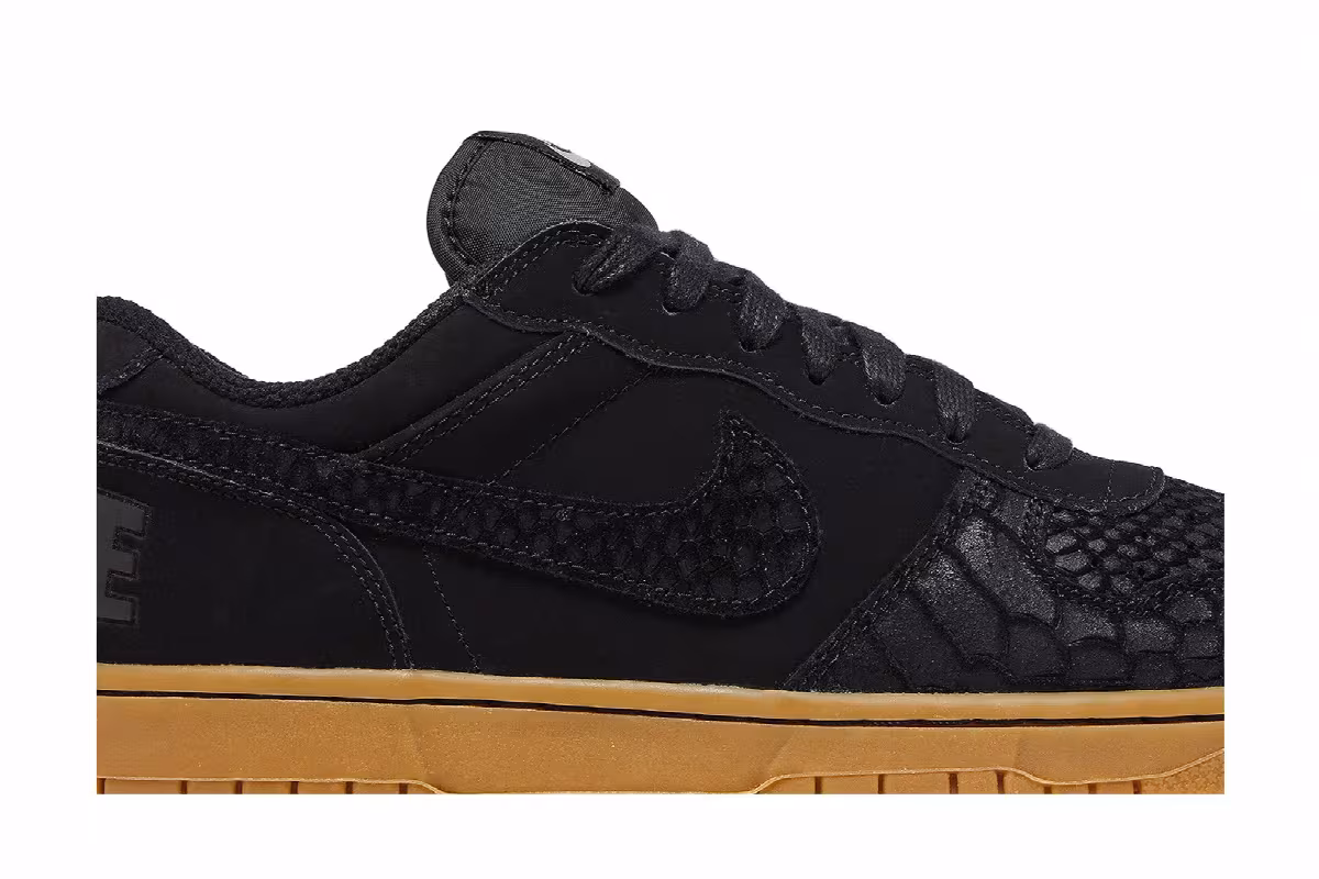Big Nike Low Lux Black Snakeskin Gum, view 3