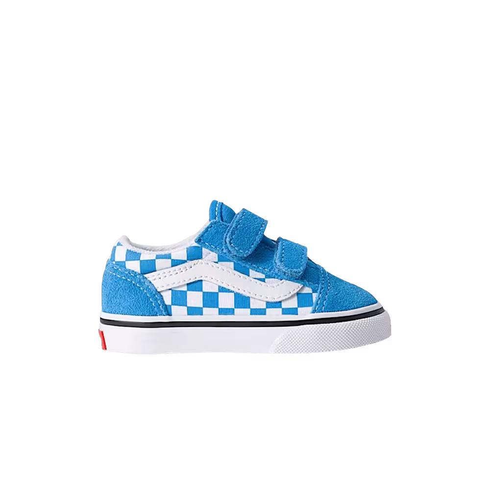 Vans Old Skool V Checkerboard Toddler Bright Azure Blue