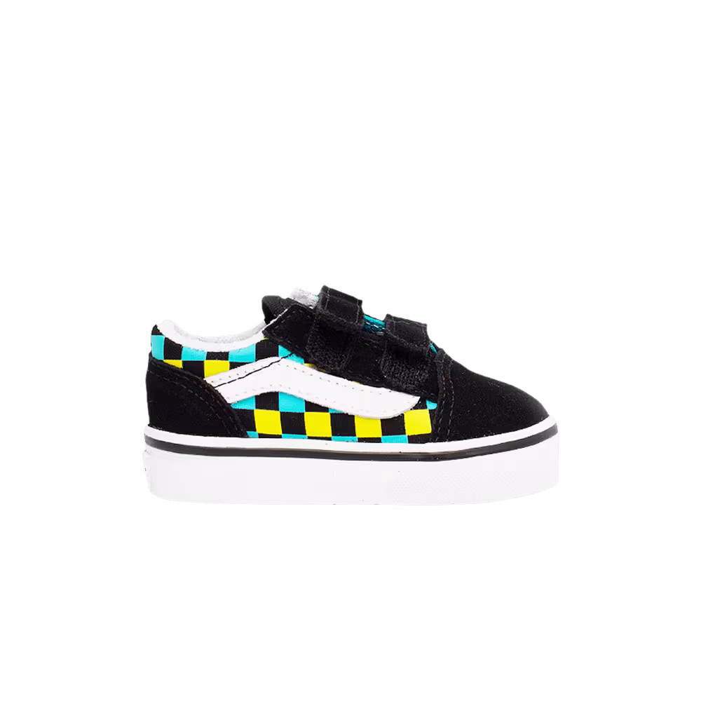 Vans Old Skool V Toddler Neon Glow Checkerboard