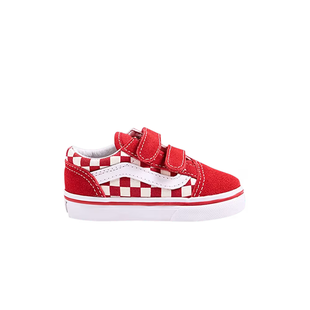 Vans Old Skool V Toddler Primary Check - Racing Red