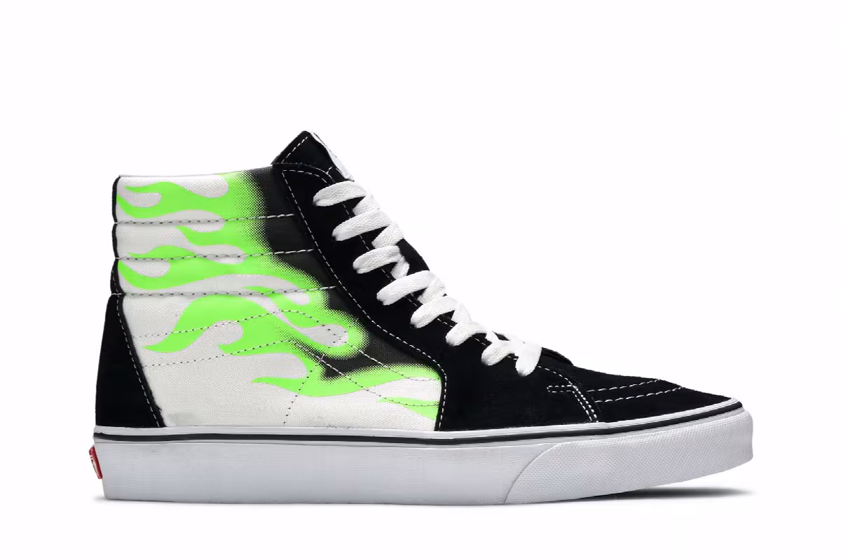 Vans Sk8-Hi Flame Black White, view 2