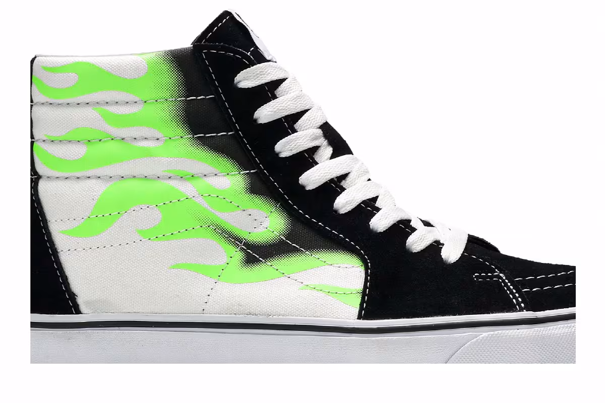Vans Sk8-Hi Flame Black White, view 3
