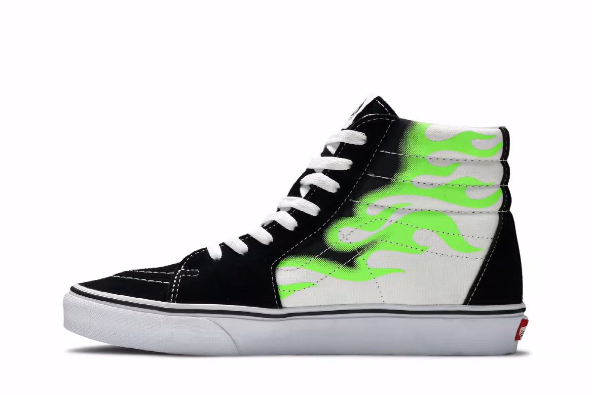 Vans Sk8-Hi Flame Black White, view 4