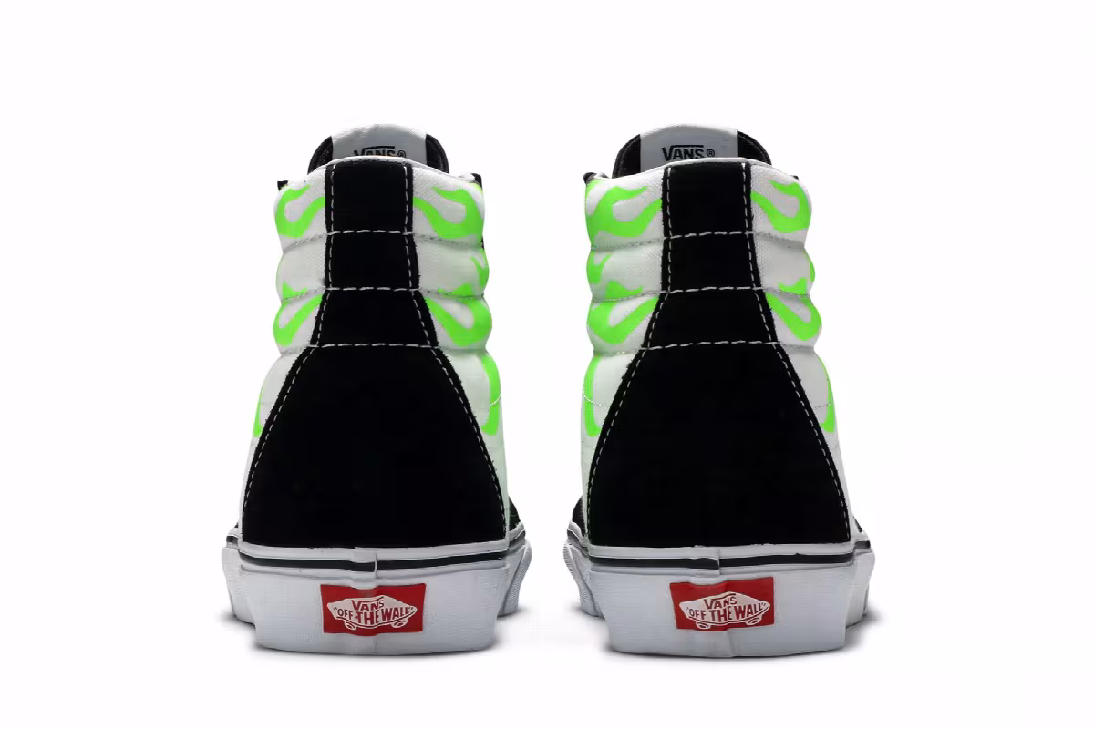 Vans Sk8-Hi Flame Black White, view 7