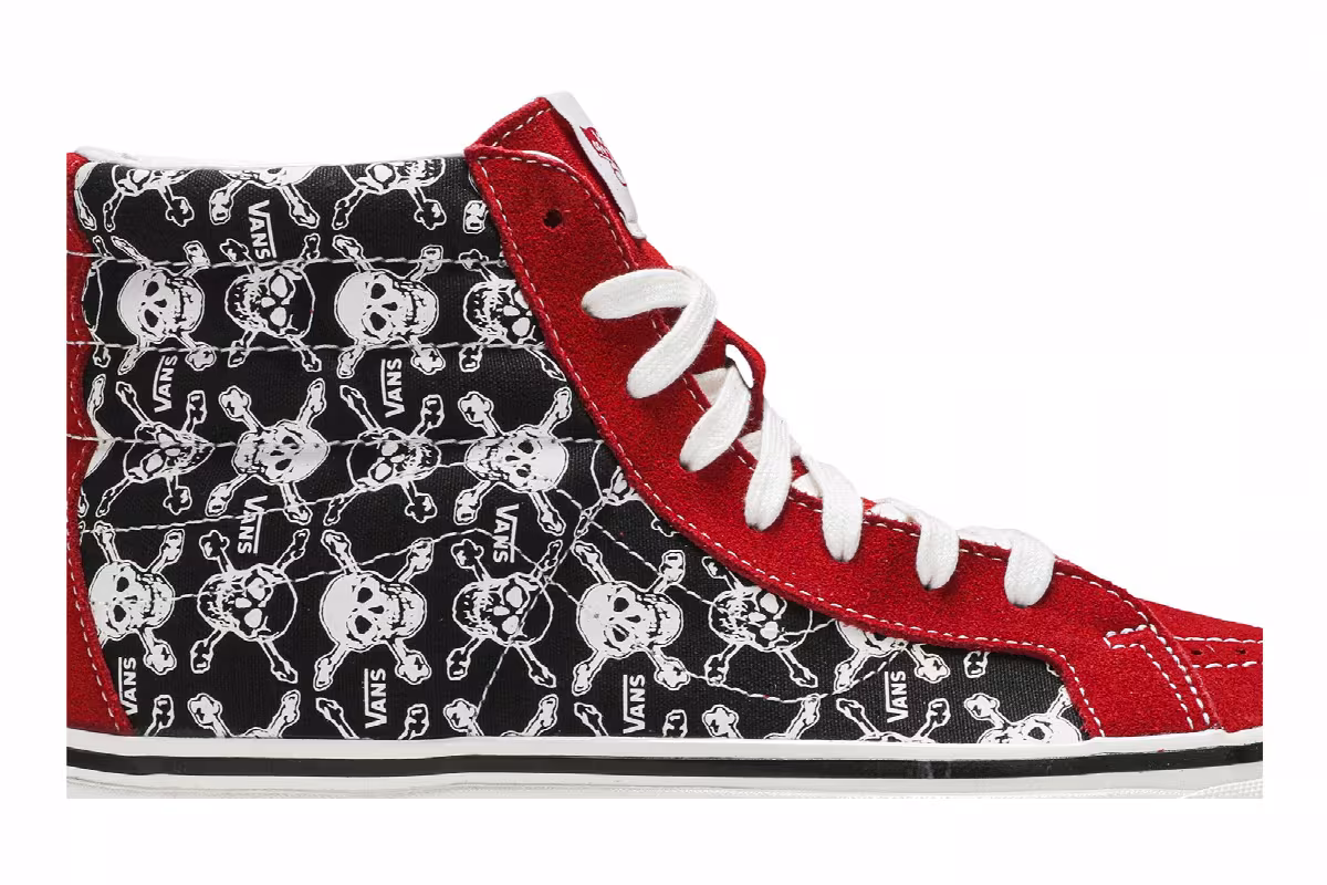 Vans Sk8-Hi 38 DX Skulls Red Black, view 3