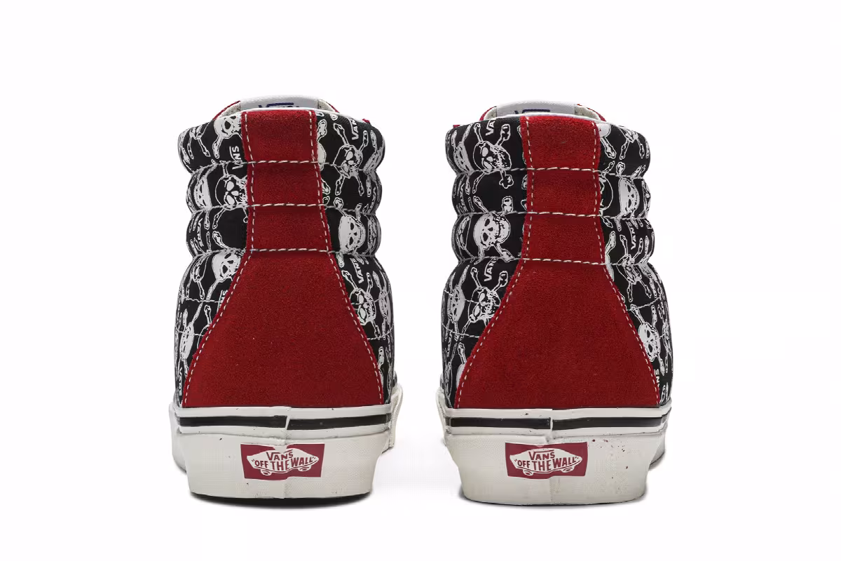 Vans Sk8-Hi 38 DX Skulls Red Black, view 7