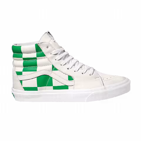 Vans Sk8-Hi 'Leather Check - True White Fern Green'
