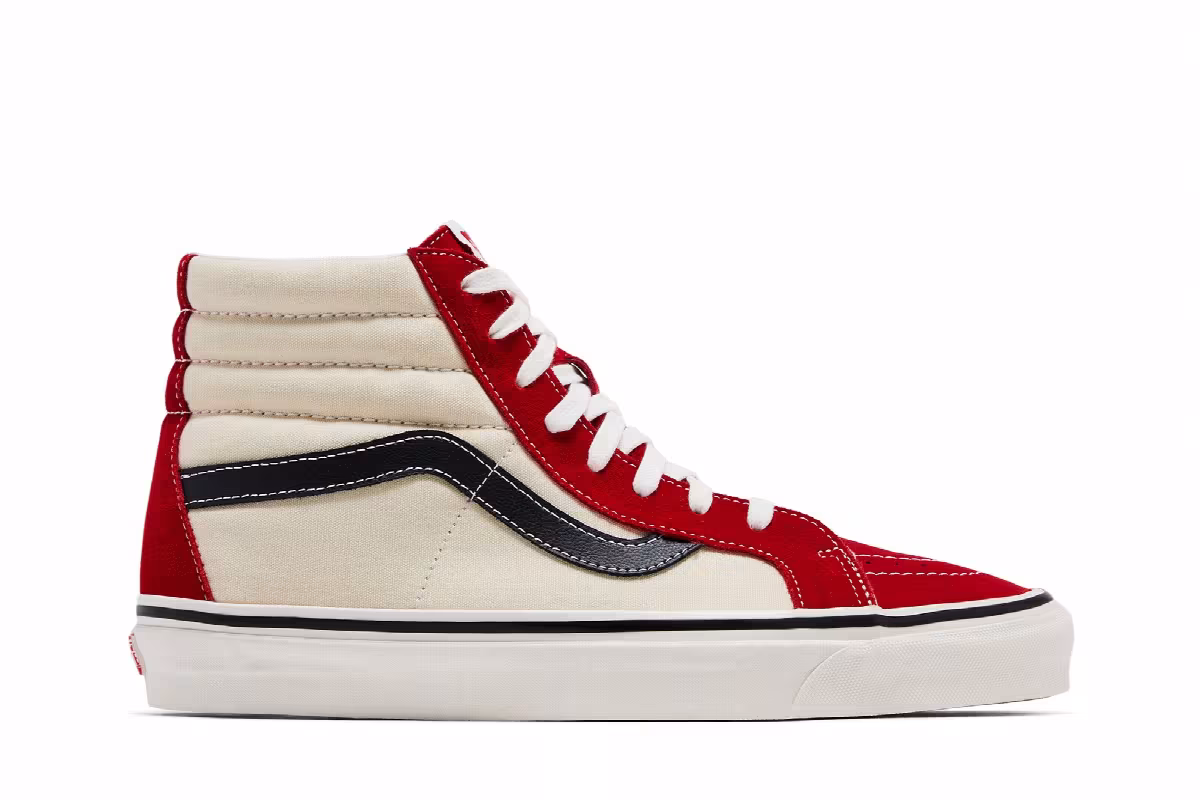 Vans Sk8-Hi 38 DX Anaheim Factory - White Red, view 2