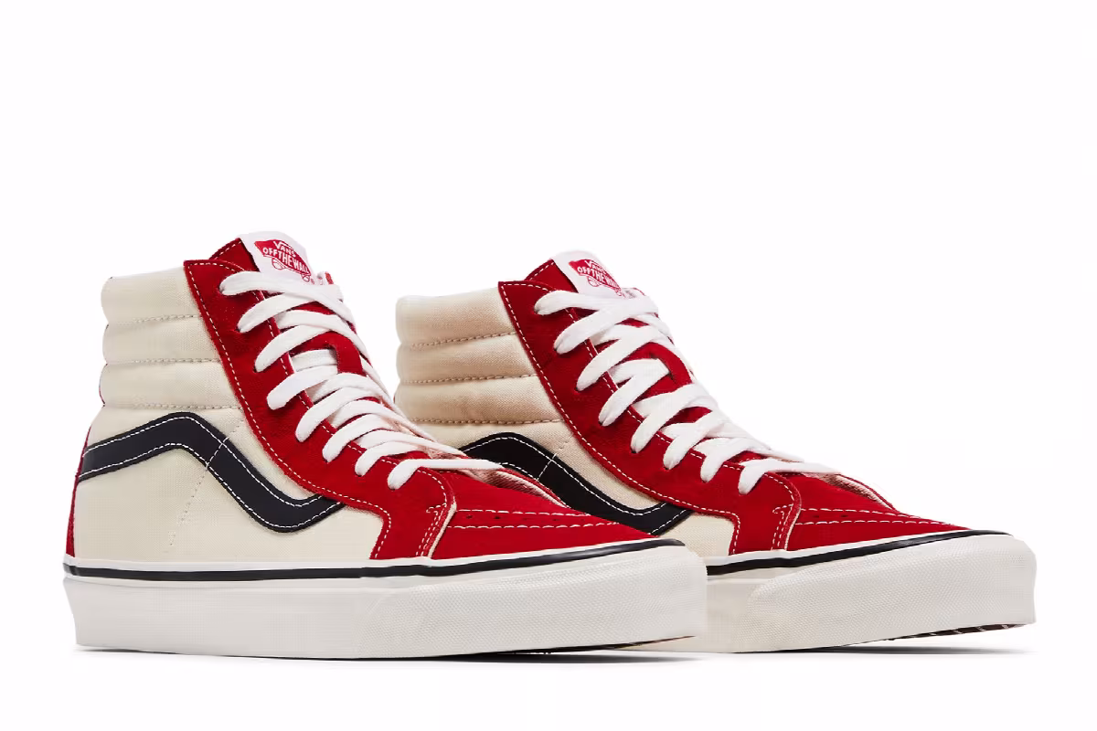 Vans Sk8-Hi 38 DX Anaheim Factory - White Red, view 9