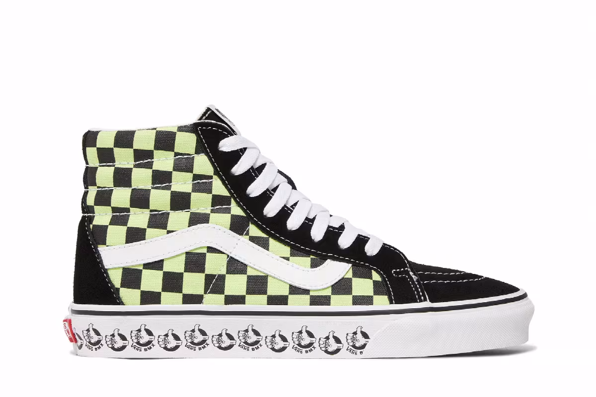 Vans BMX Sk8-Hi Reissue Black Sharp Green, view 2