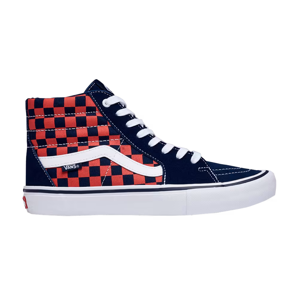 Vans Sk8-Hi Pro Checkerboard - Navy Orange
