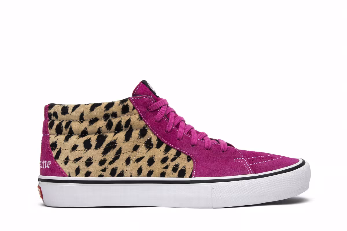 Supreme x Vans Sk8-Mid Pro Cheetah Velvet, view 2