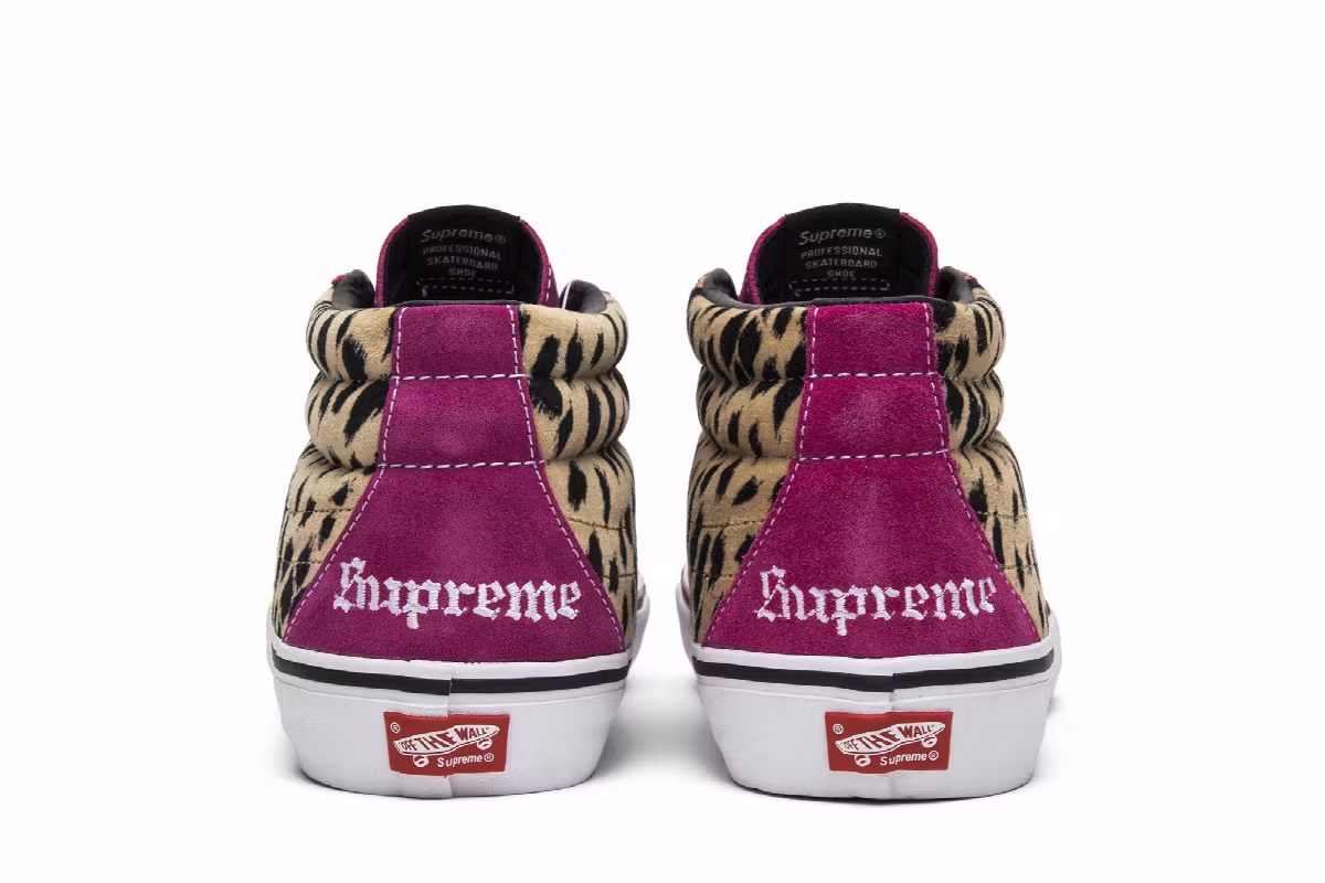 Supreme x Vans Sk8-Mid Pro Cheetah Velvet, view 7