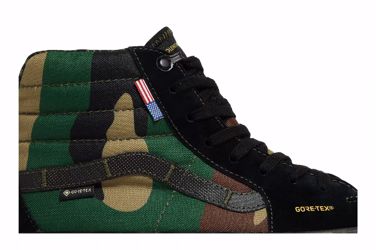 DEFCON x Vans Sk8-Hi Notchback GTX Black Woodland Camo, view 3