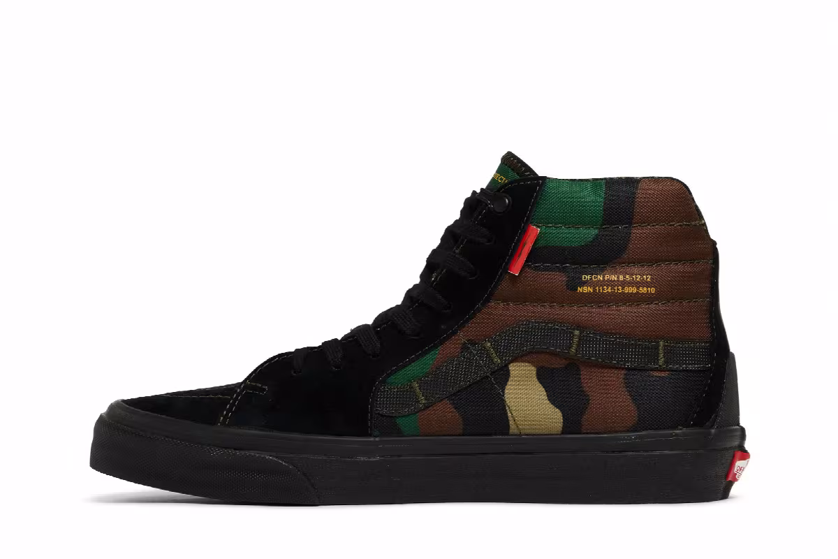 DEFCON x Vans Sk8-Hi Notchback GTX Black Woodland Camo, view 4