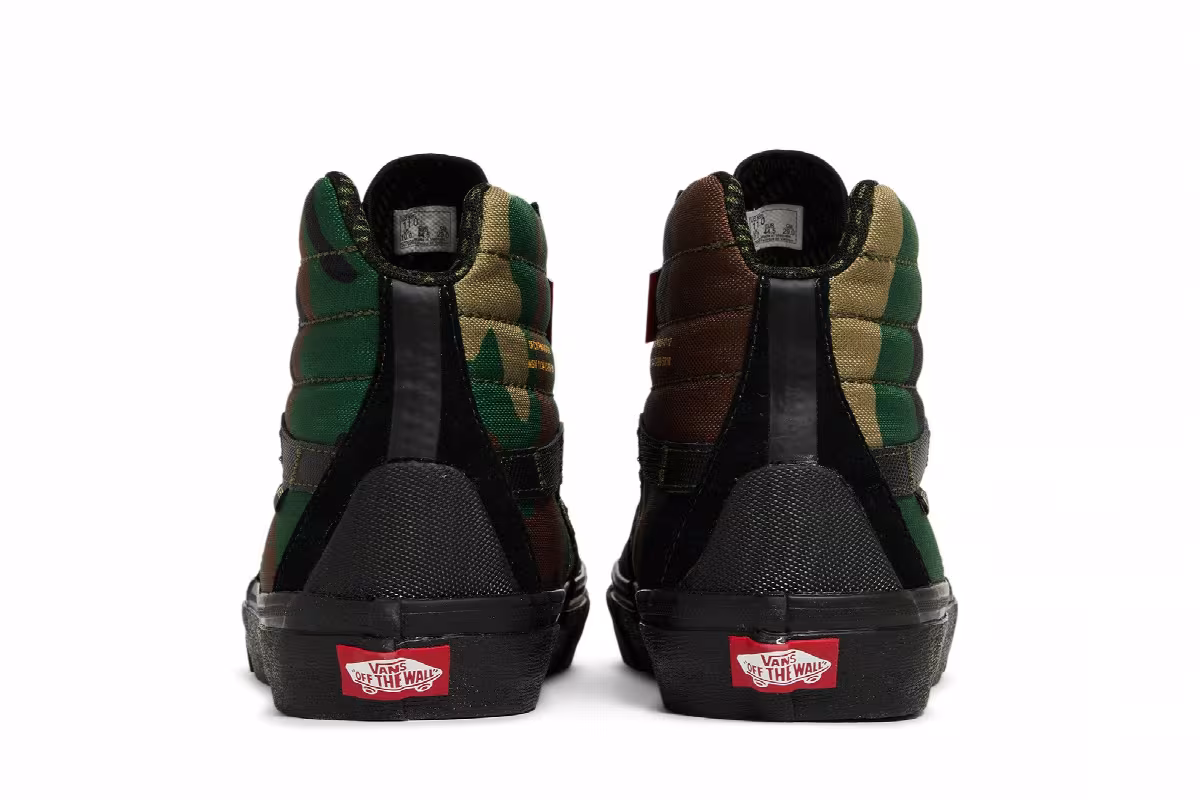 DEFCON x Vans Sk8-Hi Notchback GTX Black Woodland Camo, view 7