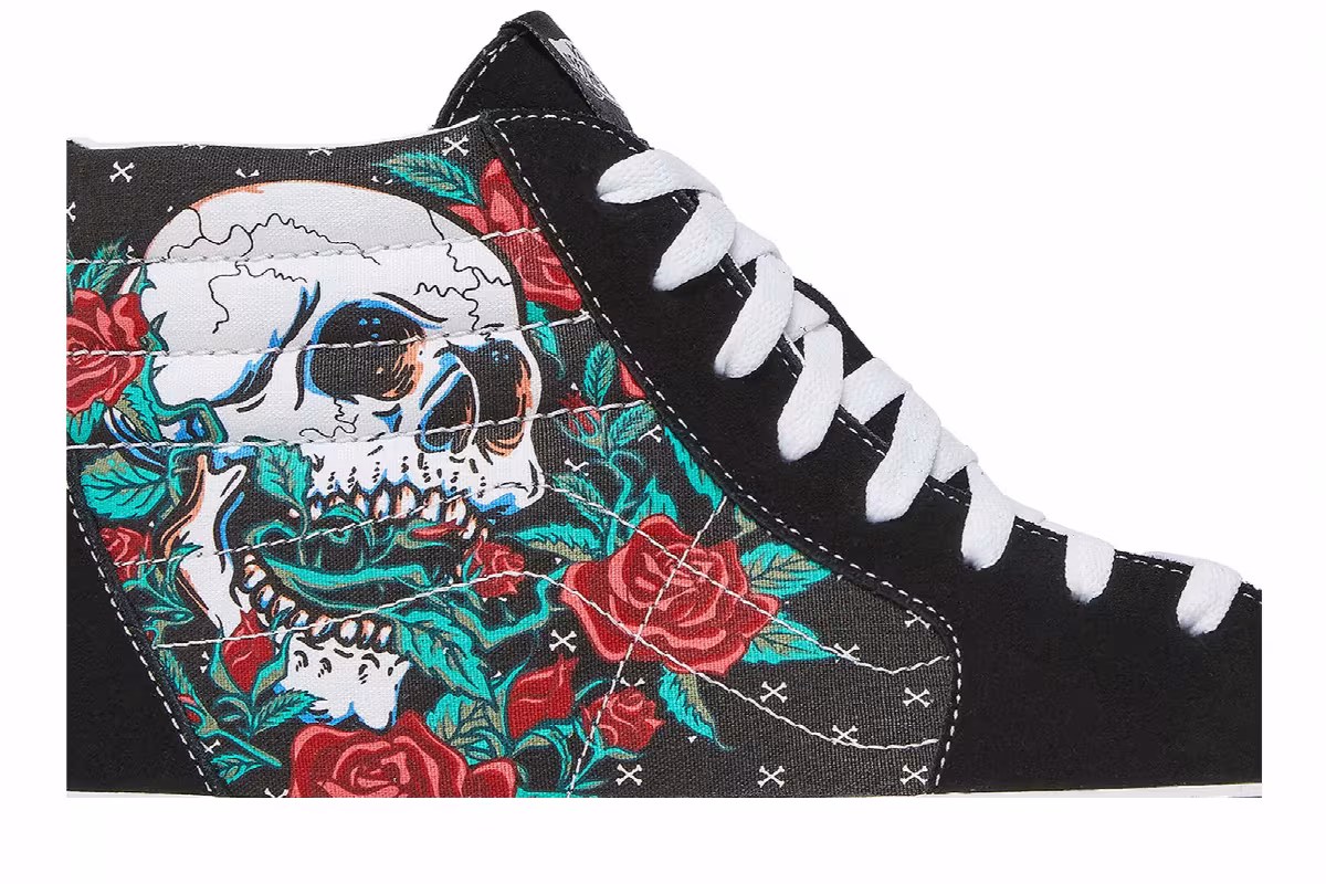 Vans Sk8-Hi Rose Skulls, view 3