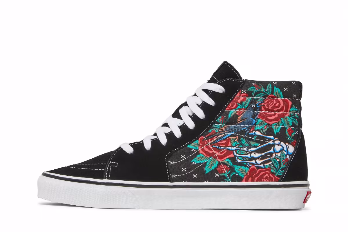 Vans Sk8-Hi Rose Skulls, view 4