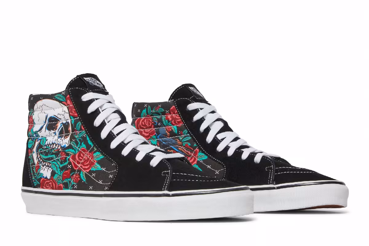 Vans Sk8-Hi Rose Skulls, view 9