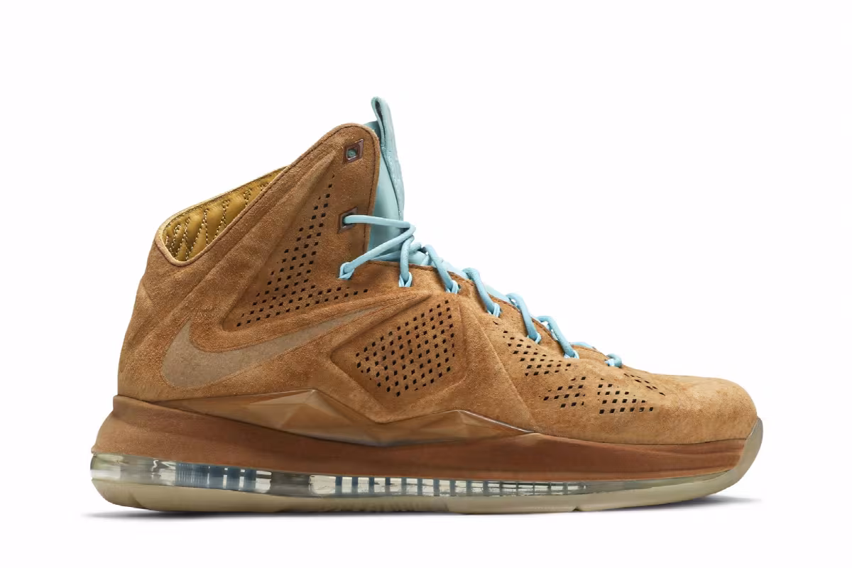 Nike LeBron 10 EXT QS brown suede, view 2