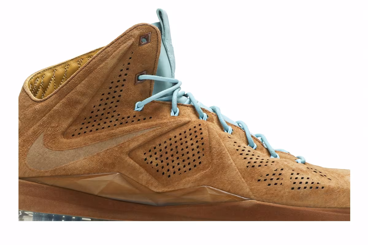 Nike LeBron 10 EXT QS brown suede, view 3