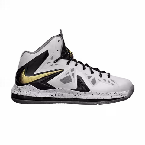 Nike LeBron 10 P.S. Elite+ 'White Gold Black'