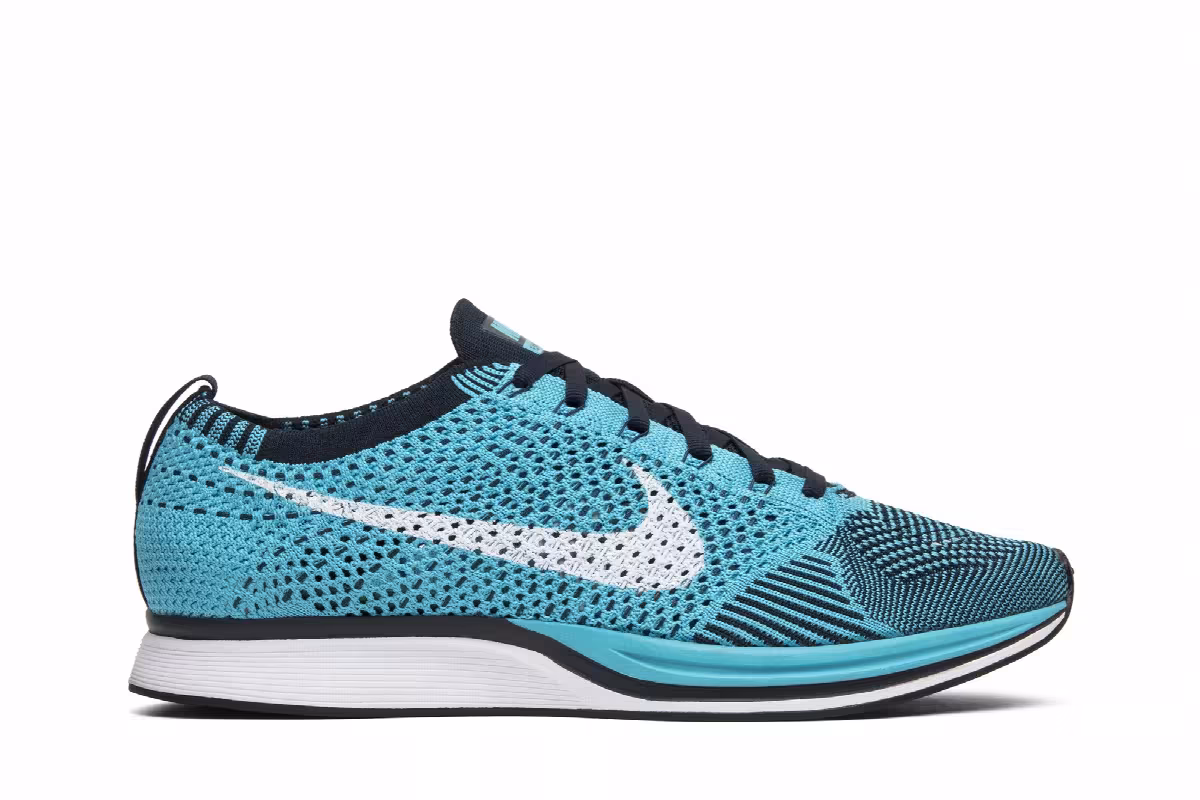 Nike Flyknit Racer Chlorine Blue, view 2
